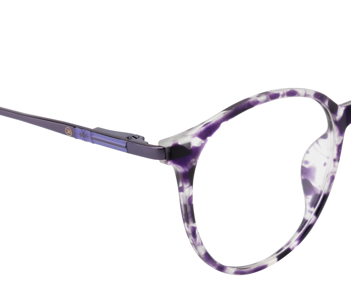 Round Eyewear with Metal Sides and Spring Hinges | Purple