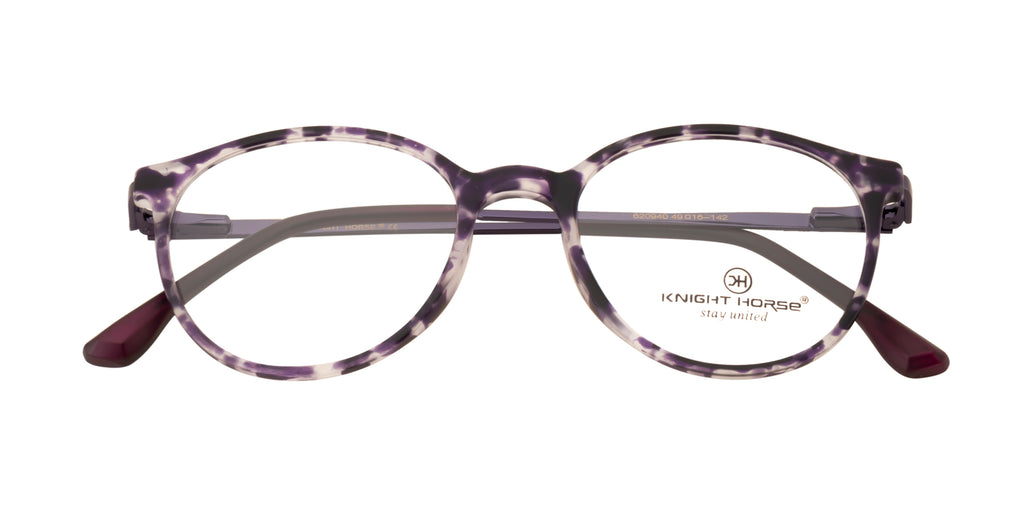 Round Eyewear with Metal Sides and Spring Hinges | Purple