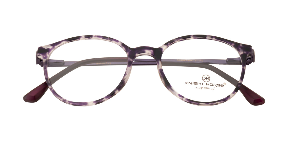 Round Eyewear with Metal Sides and Spring Hinges | Purple