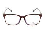 Elegant Maroon Rectangle Eyewear with Metal Sides & Comfortable Springs