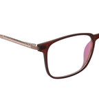 Elegant Maroon Rectangle Eyewear with Metal Sides & Comfortable Springs