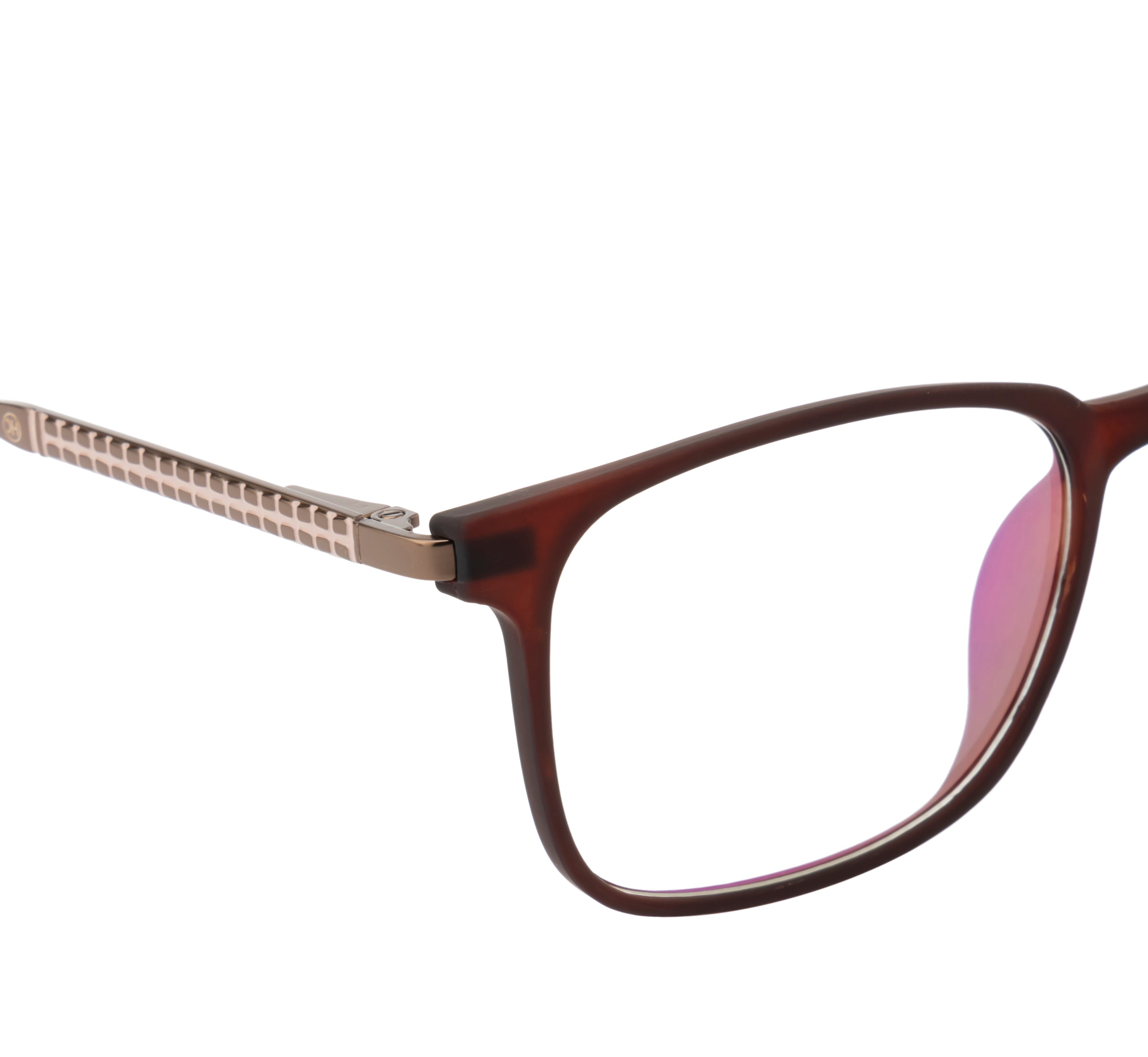Elegant Maroon Rectangle Eyewear with Metal Sides & Comfortable Springs