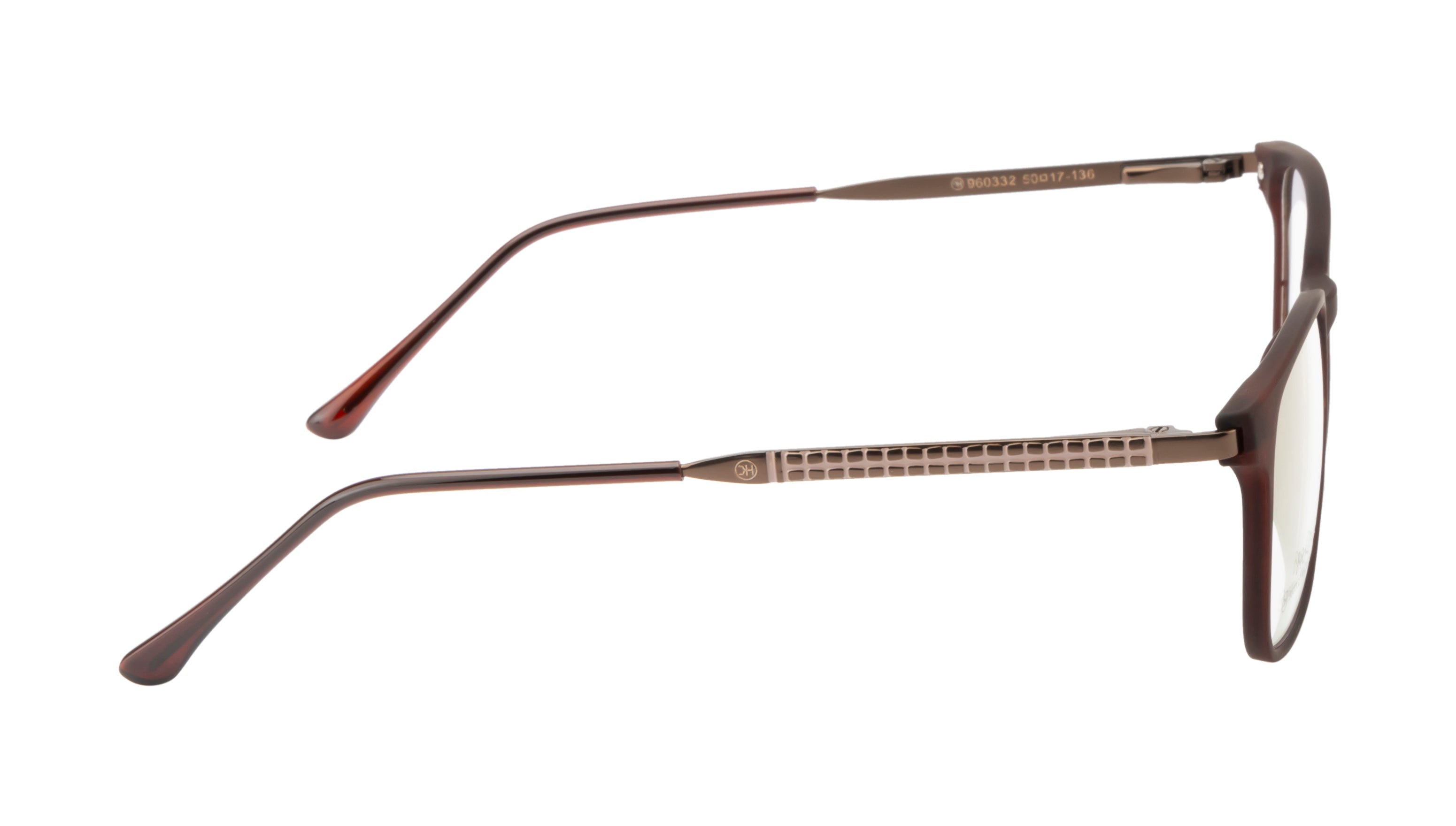 Elegant Maroon Rectangle Eyewear with Metal Sides & Comfortable Springs