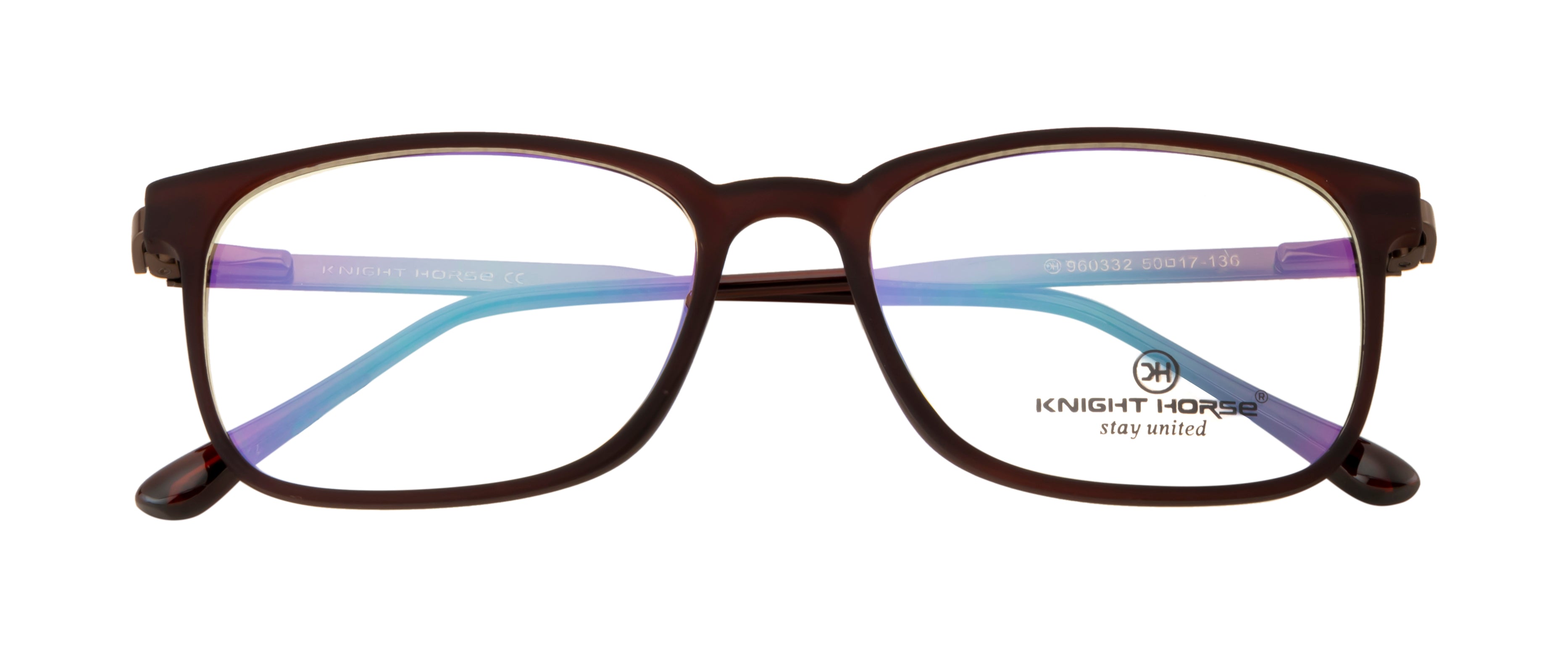 Elegant Maroon Rectangle Eyewear with Metal Sides & Comfortable Springs