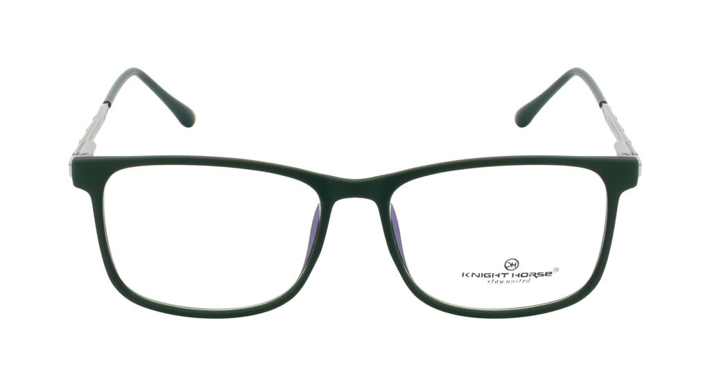 EmeraldEdge : Dark Green TR90 & Metal Eyewear with Spring Hinges
