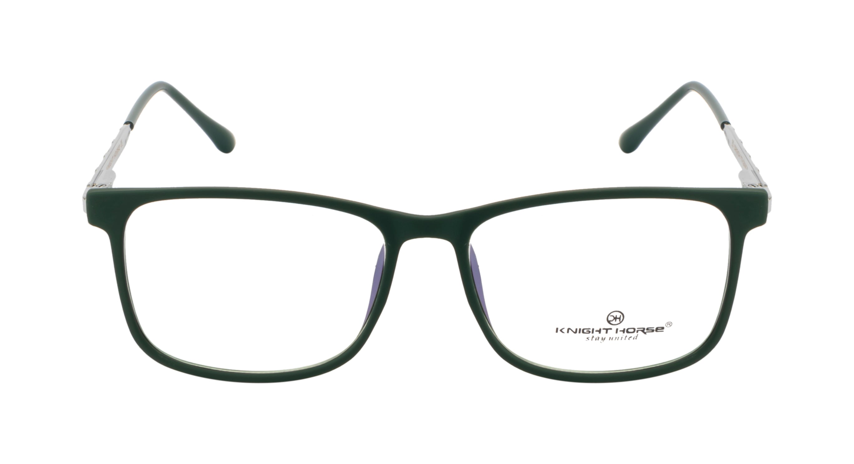 EmeraldEdge : Dark Green TR90 & Metal Eyewear with Spring Hinges