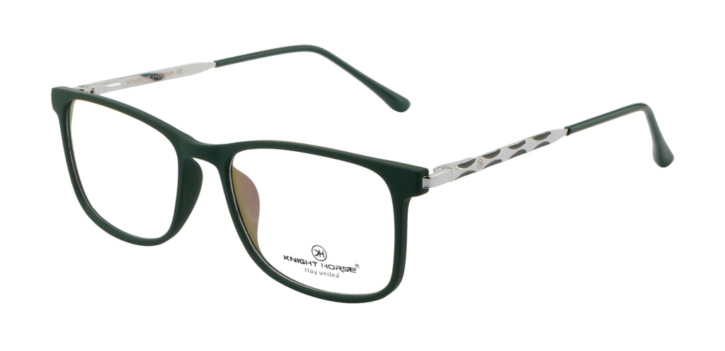 EmeraldEdge : Dark Green TR90 & Metal Eyewear with Spring Hinges