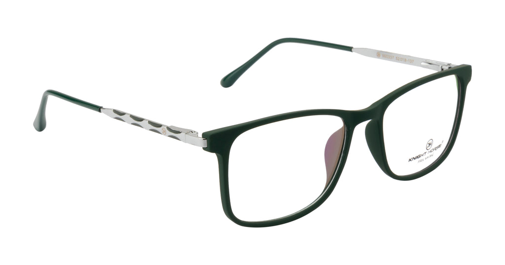 EmeraldEdge : Dark Green TR90 & Metal Eyewear with Spring Hinges