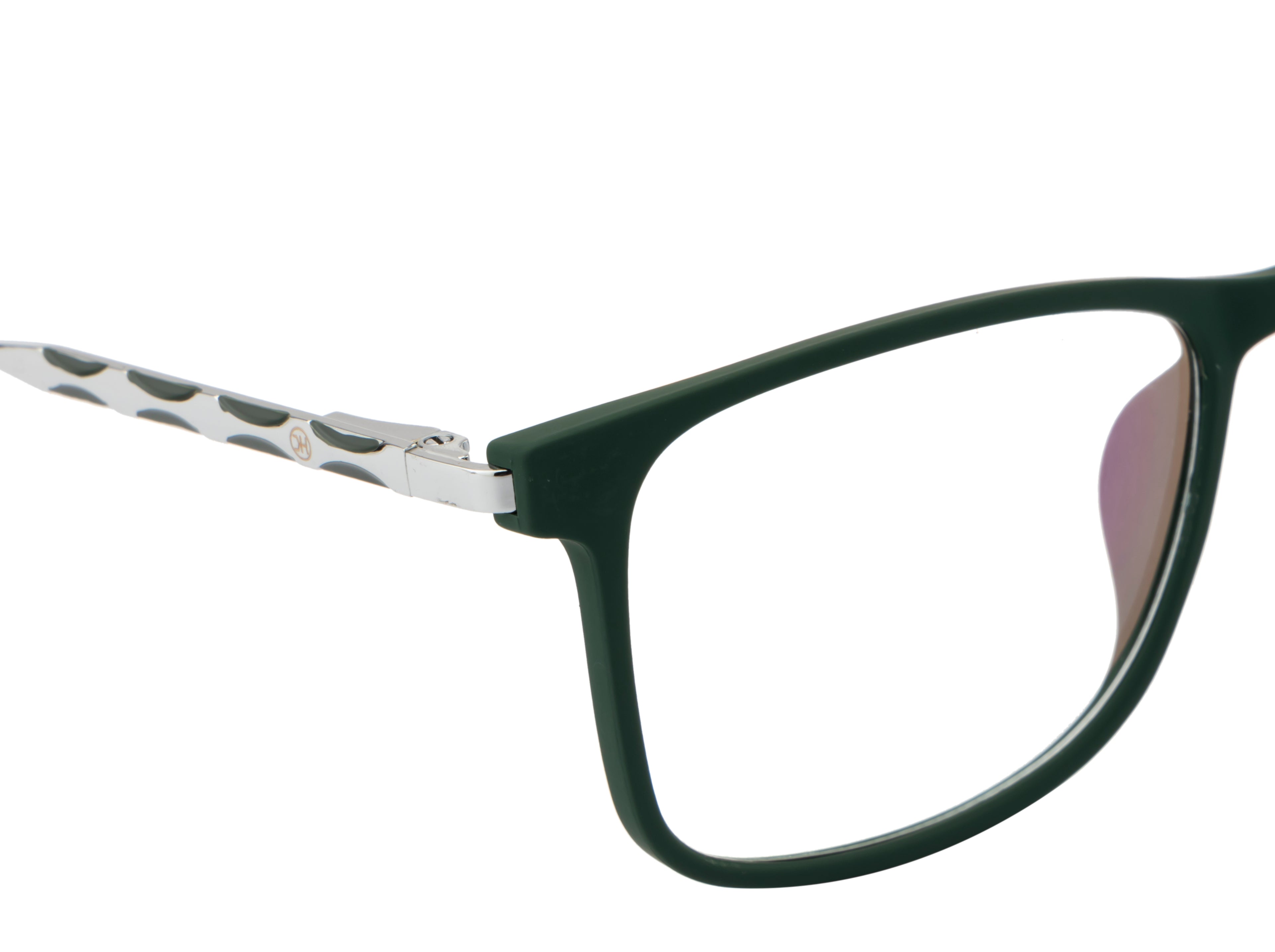 EmeraldEdge : Dark Green TR90 & Metal Eyewear with Spring Hinges
