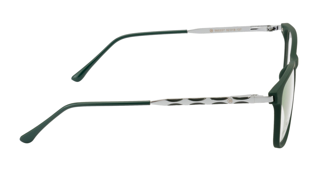 EmeraldEdge : Dark Green TR90 & Metal Eyewear with Spring Hinges