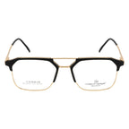 Knight Horse Gold-Black Square Eyeglass Frame with Double Bridge