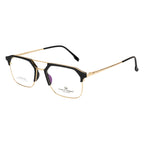 Knight Horse Gold-Black Square Eyeglass Frame with Double Bridge