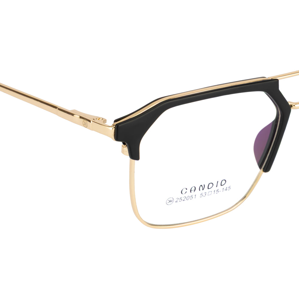 Knight Horse Gold-Black Square Eyeglass Frame with Double Bridge