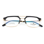 Knight Horse Gold-Black Square Eyeglass Frame with Double Bridge
