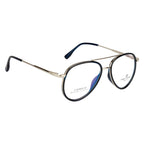 Knight Horse Dual-Bridge Aviator Optical Frame – Silver & Blue