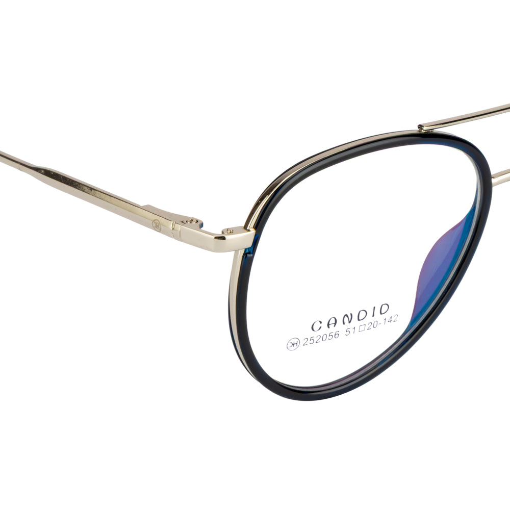 Knight Horse Dual-Bridge Aviator Optical Frame – Silver & Blue