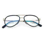 Knight Horse Dual-Bridge Aviator Optical Frame – Silver & Blue