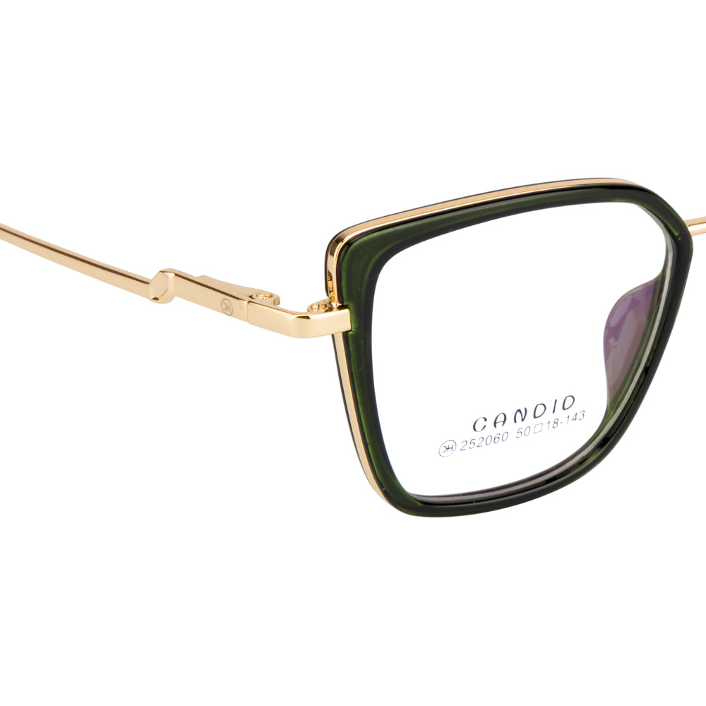 Knight Horse Gold & Green Square Eyeglass Frame with Spring Hinges