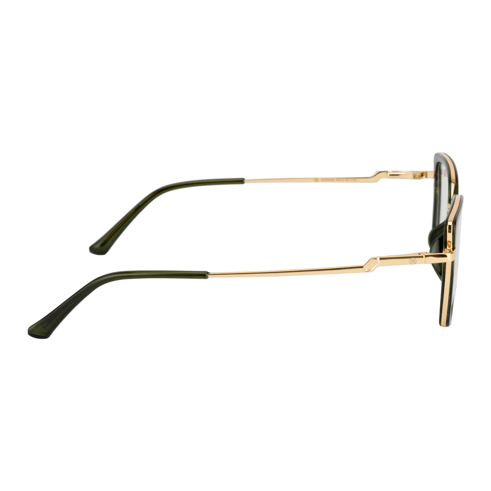 Knight Horse Gold & Green Square Eyeglass Frame with Spring Hinges