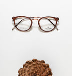 Round Brown Tr Metal Frame With Spring - Timeless Elegance Eyewear