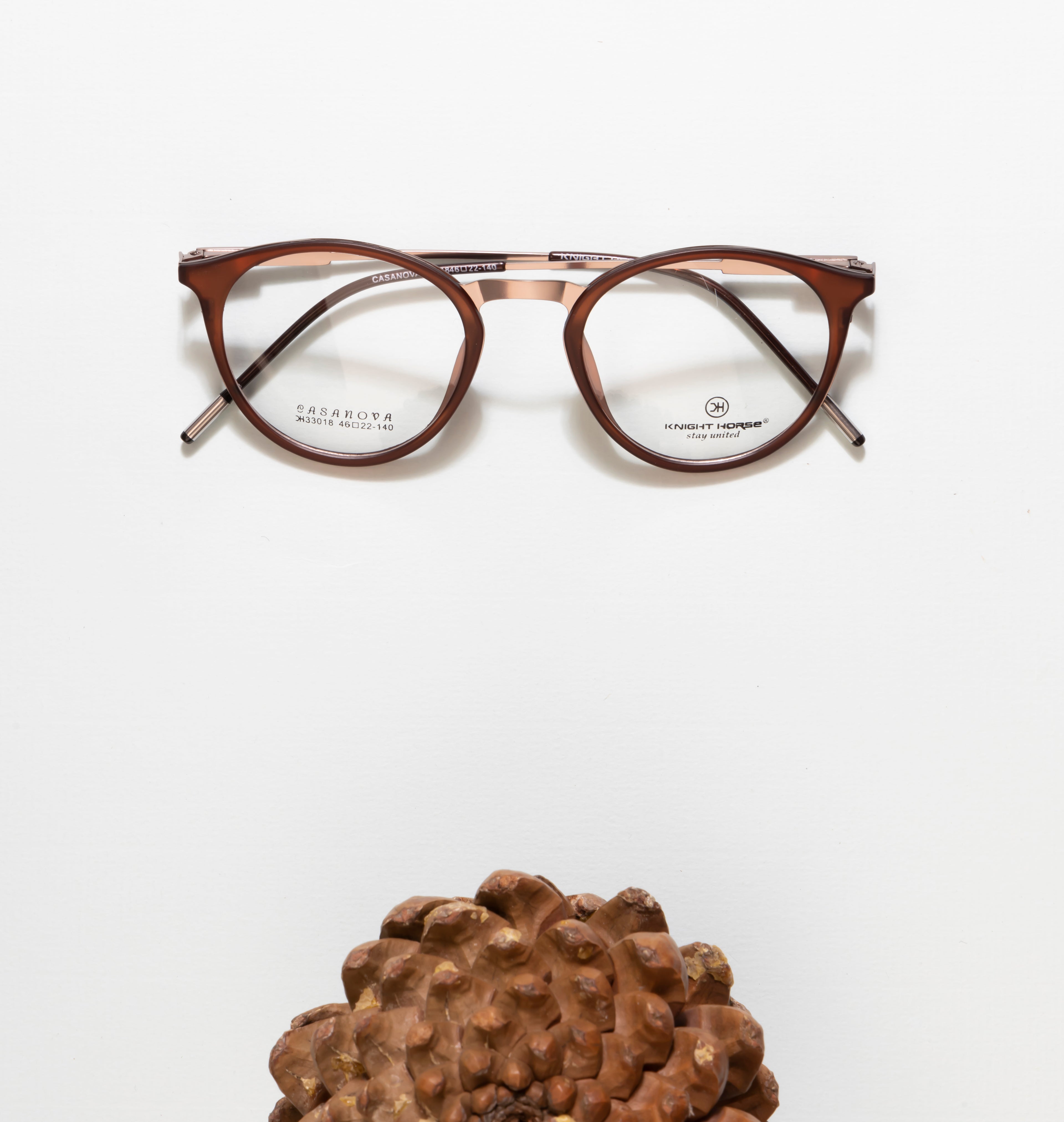 Round Brown Tr Metal Frame With Spring - Timeless Elegance Eyewear