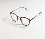 Round Brown Tr Metal Frame With Spring - Timeless Elegance Eyewear