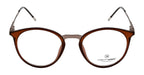Round Brown Tr Metal Frame With Spring - Timeless Elegance Eyewear