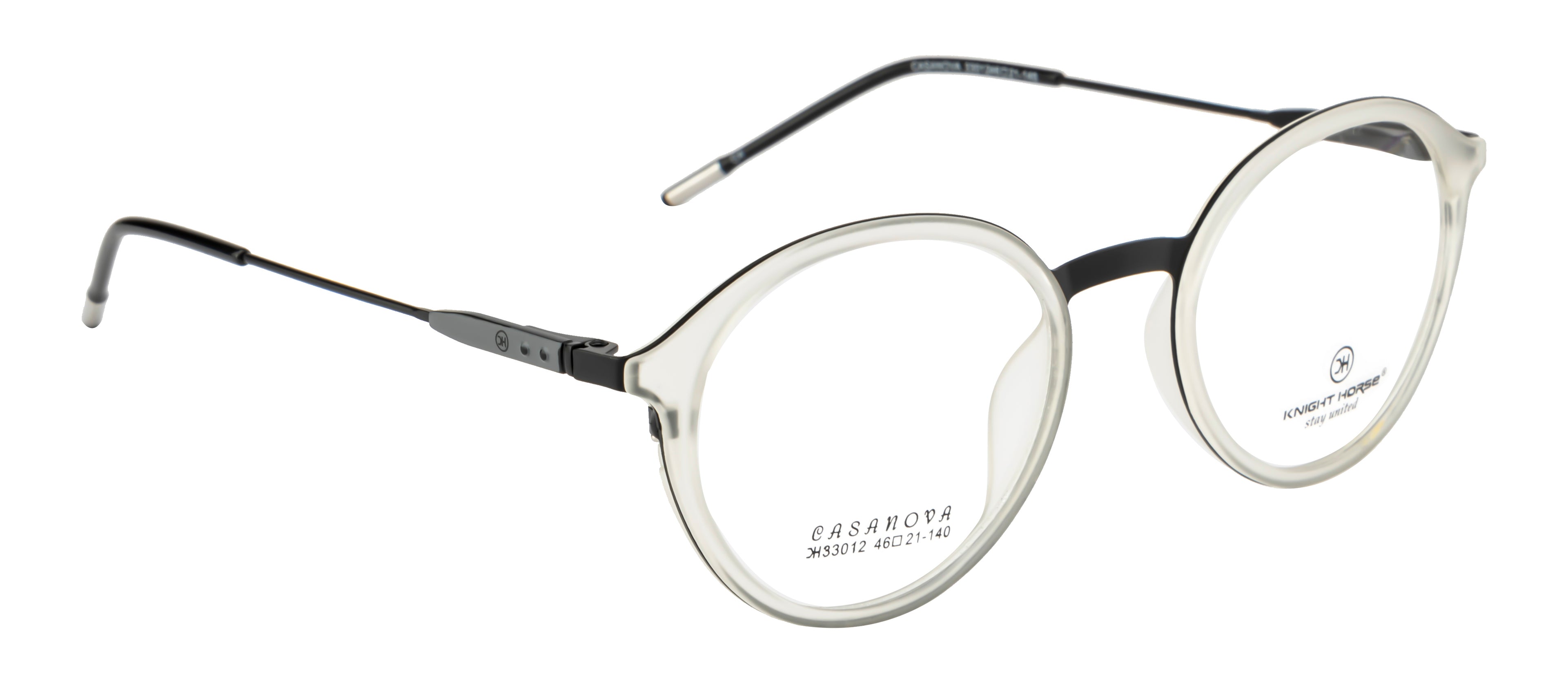 Tr Grey Transparency With Black Accent Eyewear Frame