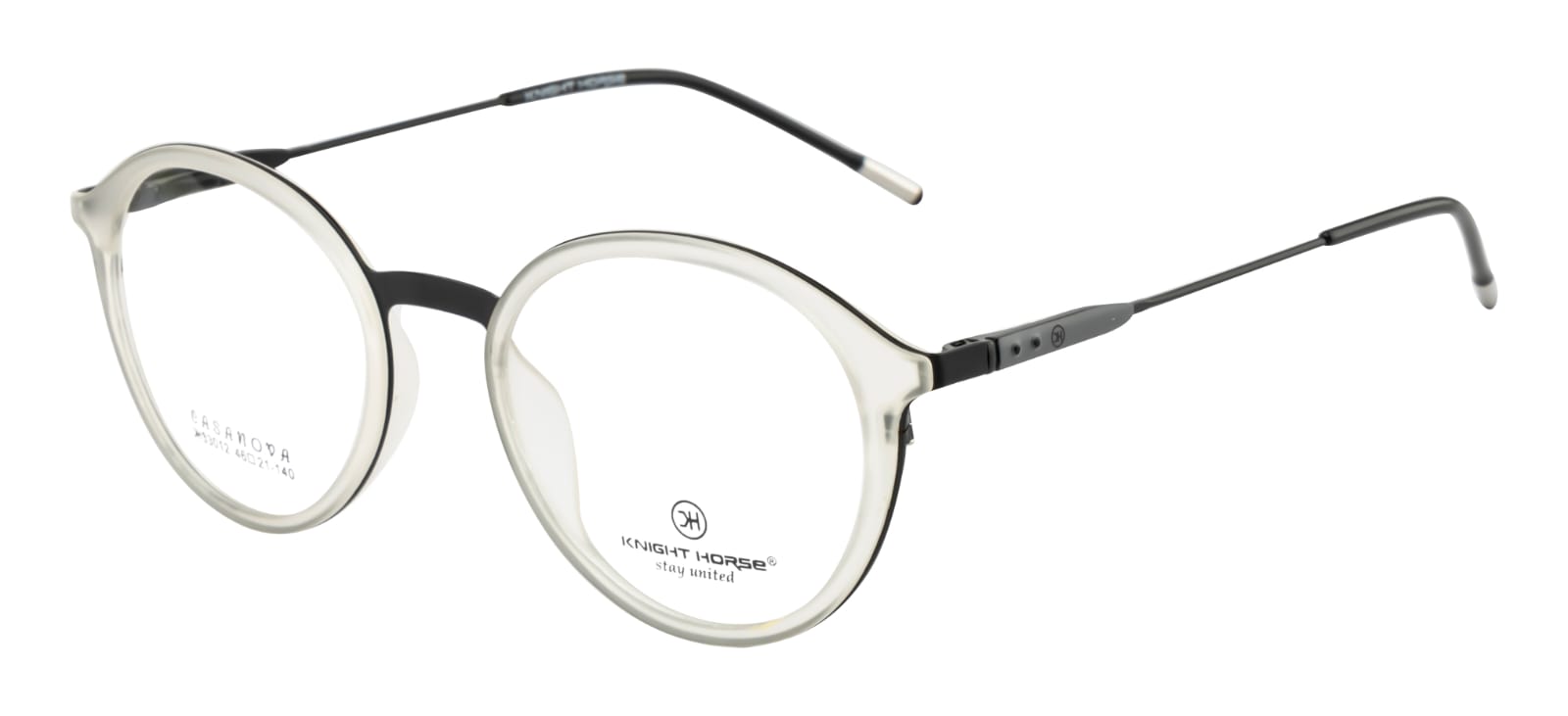 Tr Grey Transparency With Black Accent Eyewear Frame