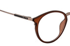 Round Brown Tr Metal Frame With Spring - Timeless Elegance Eyewear