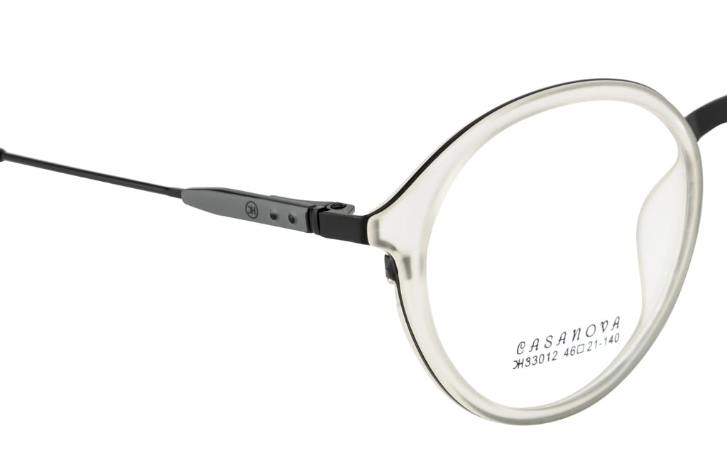Tr Grey Transparency With Black Accent Eyewear Frame