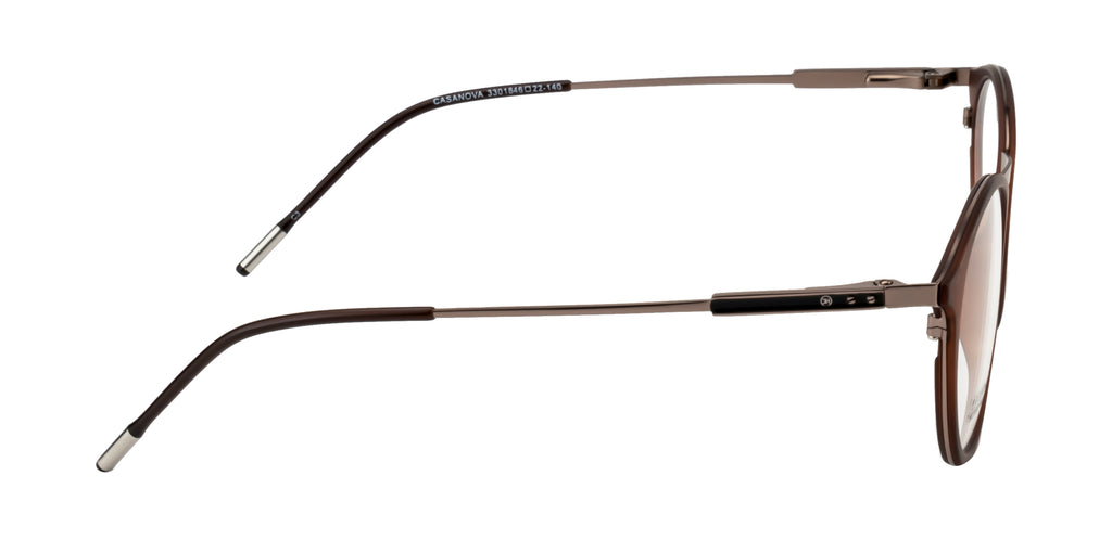 Round Brown Tr Metal Frame With Spring - Timeless Elegance Eyewear