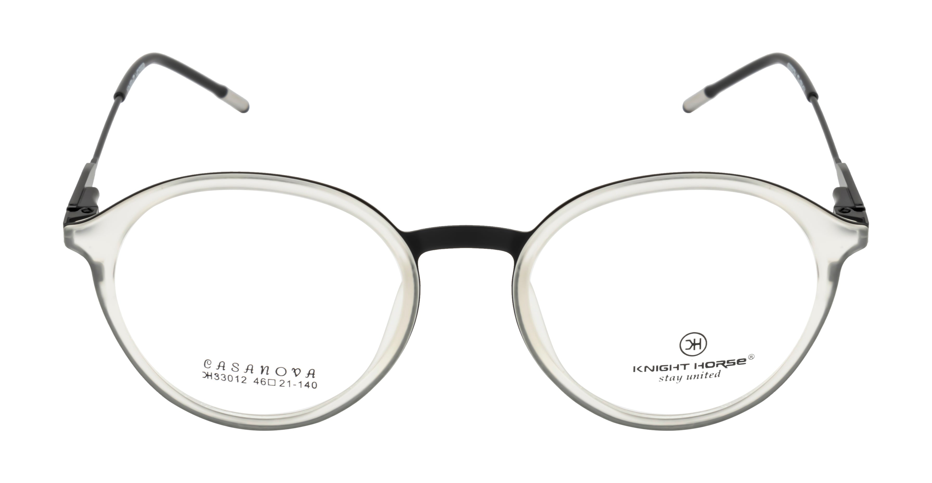 Tr Grey Transparency With Black Accent Eyewear Frame