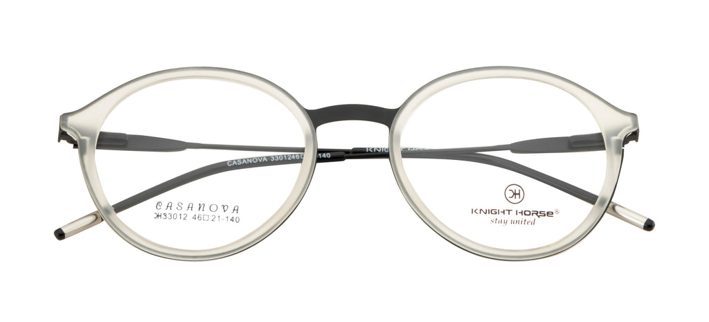 Tr Grey Transparency With Black Accent Eyewear Frame