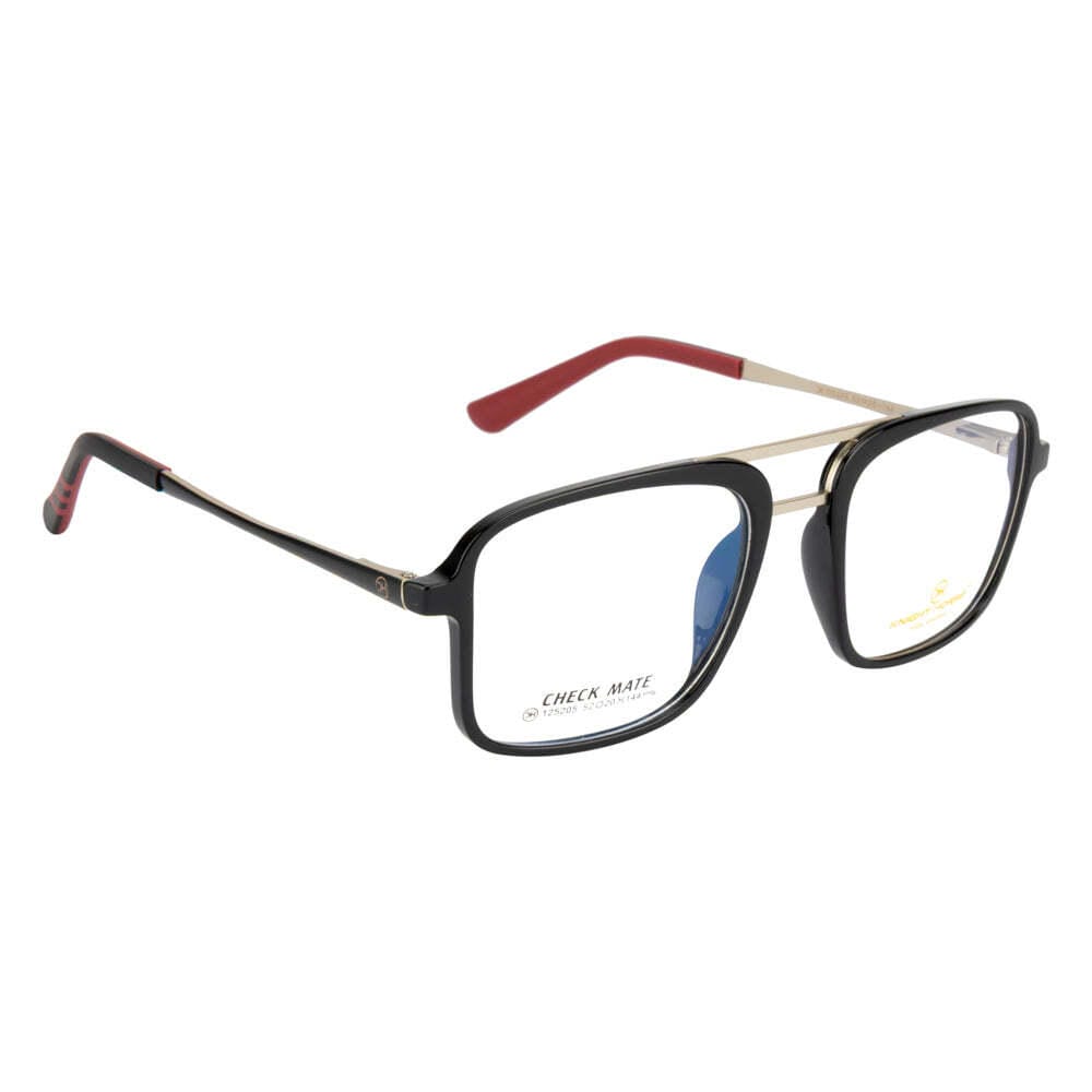 Knight Horse Classic Square Eyeglasses with Double Bridge Design