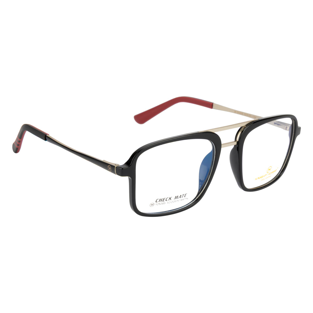 Knight Horse Classic Square Eyeglasses with Double Bridge Design
