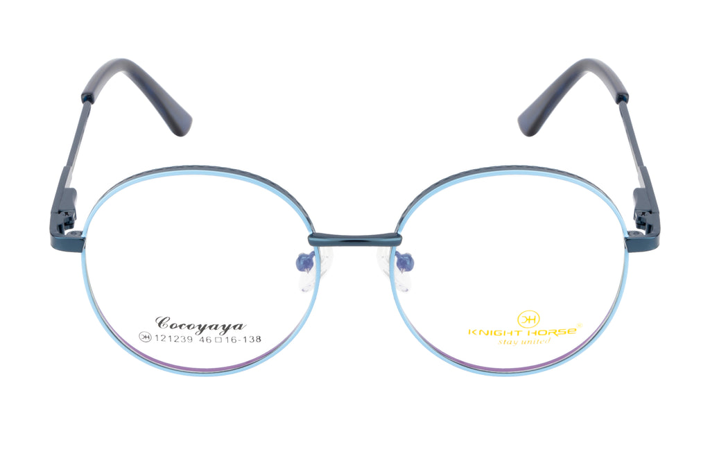Blueradiance Elegance: Fancy Round Metal Eyewear