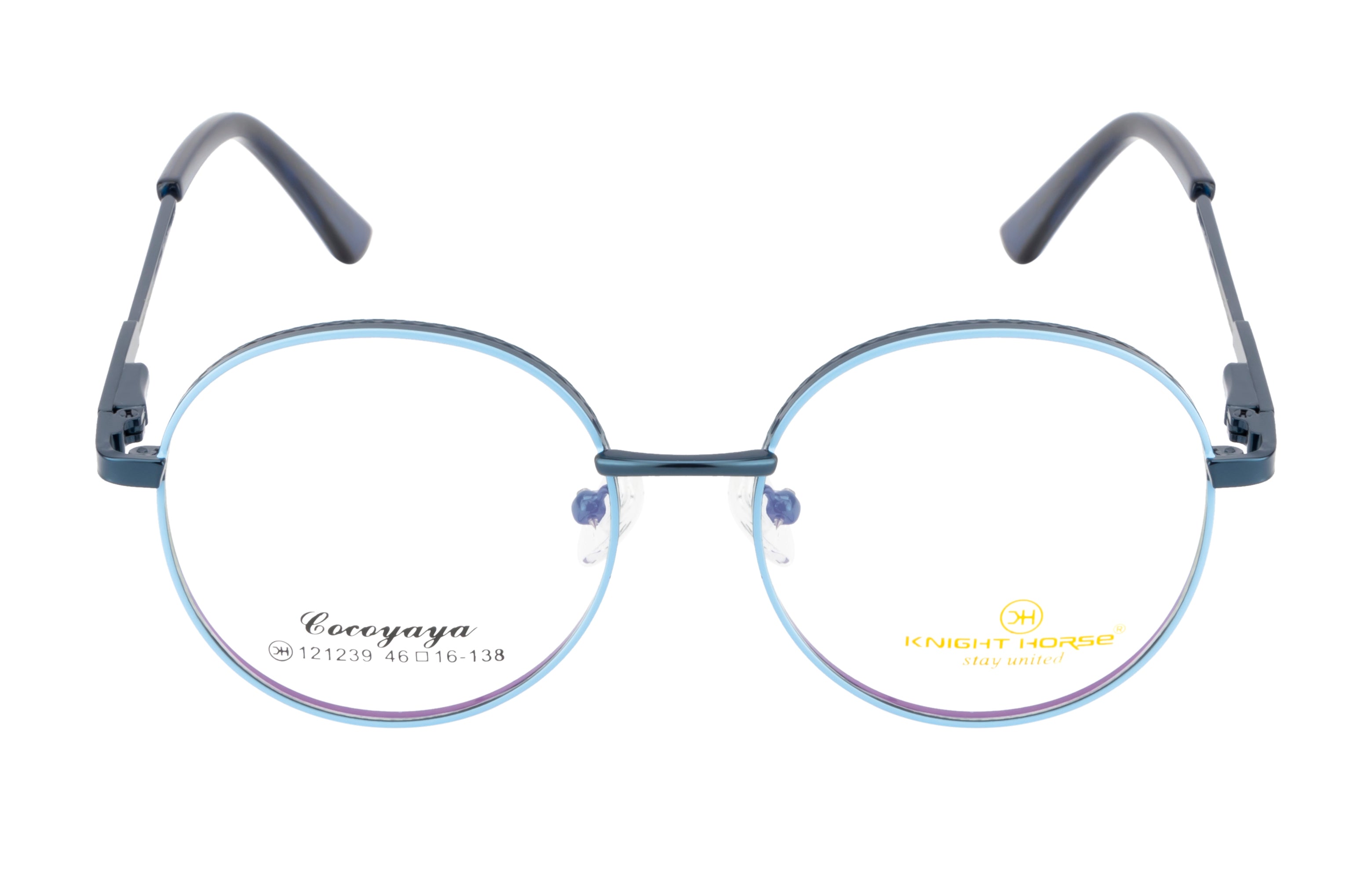 Blueradiance Elegance: Fancy Round Metal Eyewear