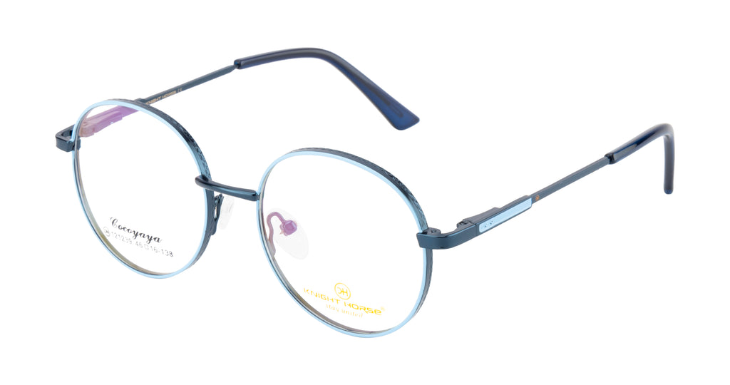 Blueradiance Elegance: Fancy Round Metal Eyewear