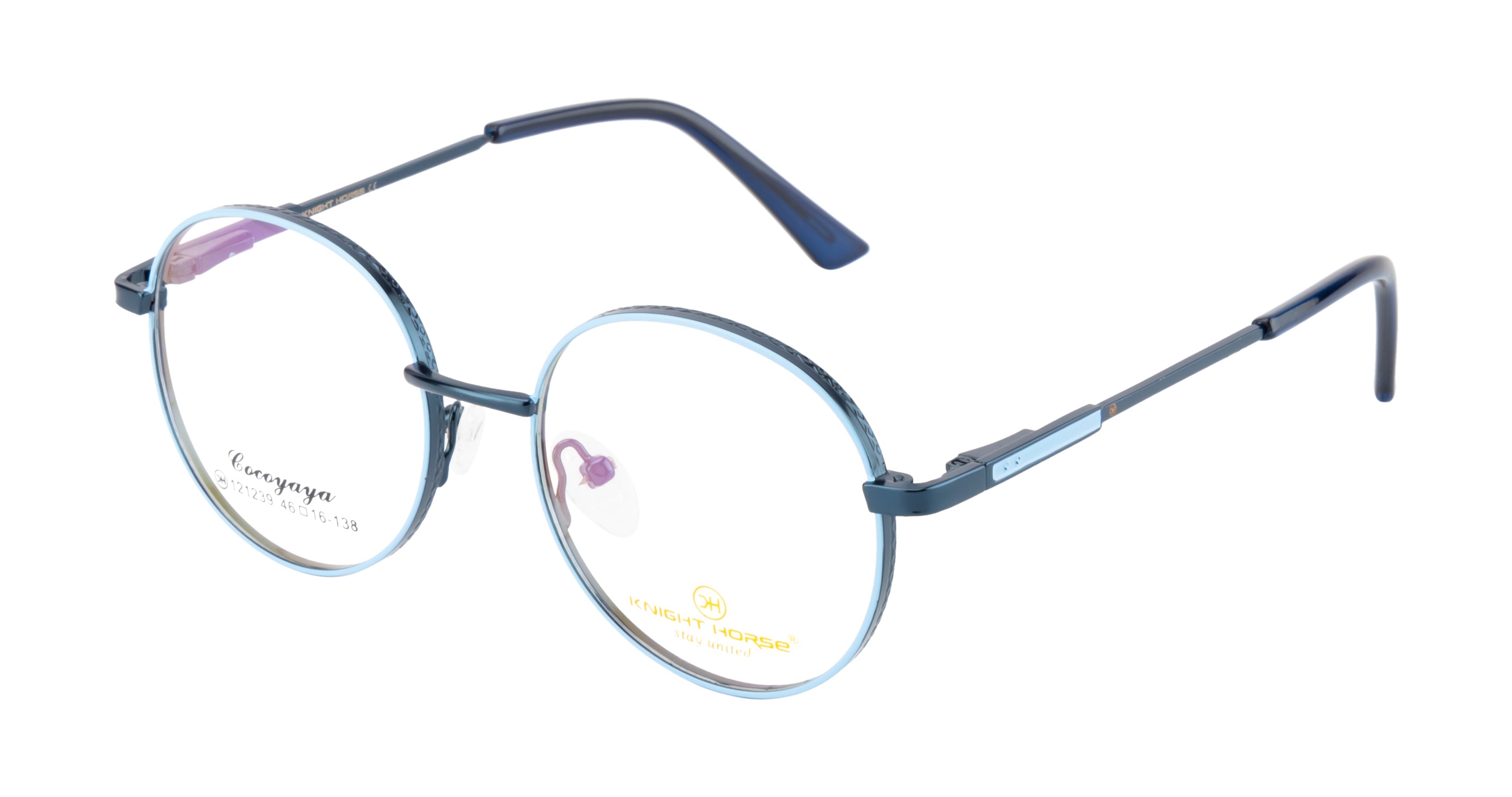 Blueradiance Elegance: Fancy Round Metal Eyewear