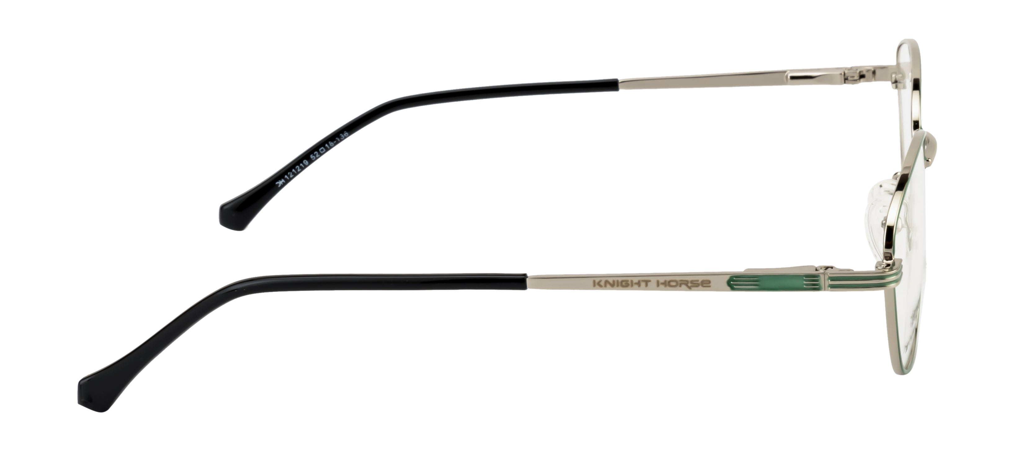 Metal Eyewear Frame In Cat Eye Shape| Women | Silver & Green