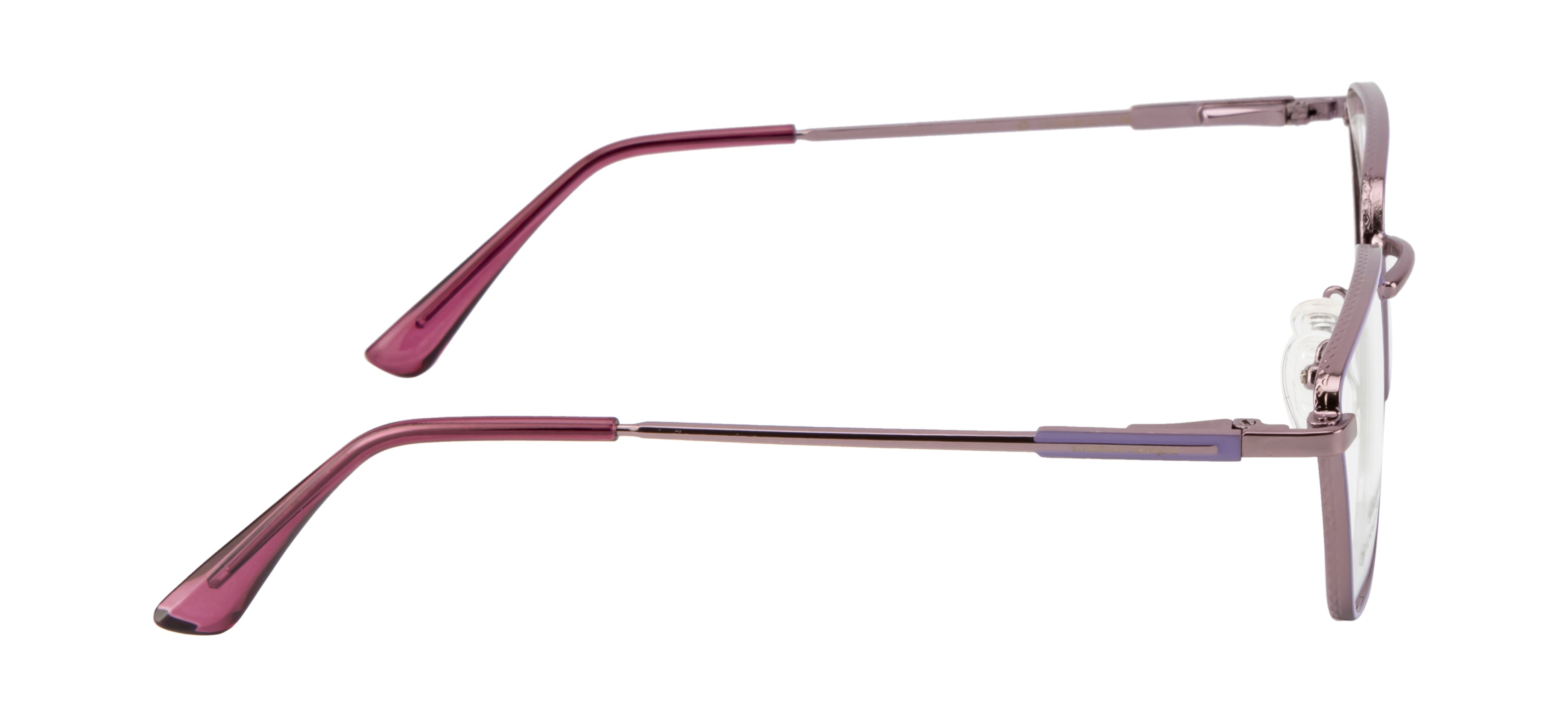 Purpleglow: Square Cat-Eye Metal Frame With Spring Eyewear Frame
