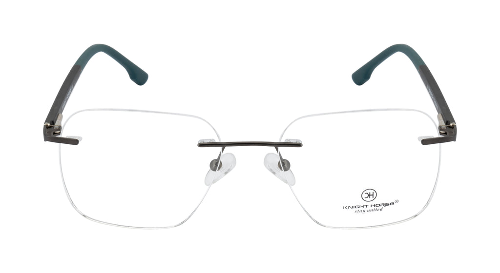 Premium Rimless Eyewear |Bold Geometric Frames| Black & Green| Unisex