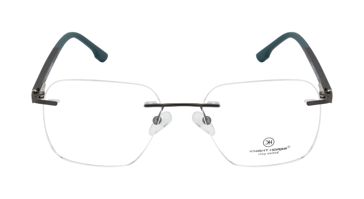Premium Rimless Eyewear |Bold Geometric Frames| Black & Green| Unisex