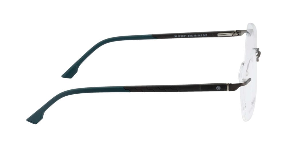 Premium Rimless Eyewear |Bold Geometric Frames| Black & Green| Unisex