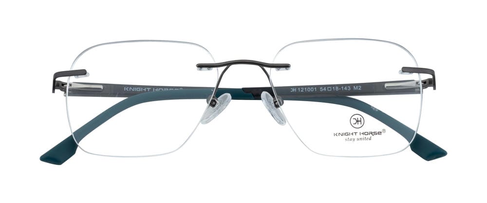 Premium Rimless Eyewear |Bold Geometric Frames| Black & Green| Unisex