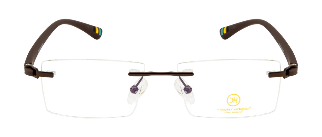 Knight Horse Clean-Edge Rimless Frame -Brown Side Finish
