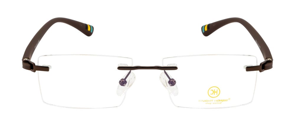 Knight Horse Clean-Edge Rimless Frame -Brown Side Finish