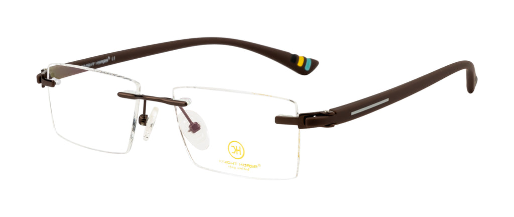 Knight Horse Clean-Edge Rimless Frame -Brown Side Finish