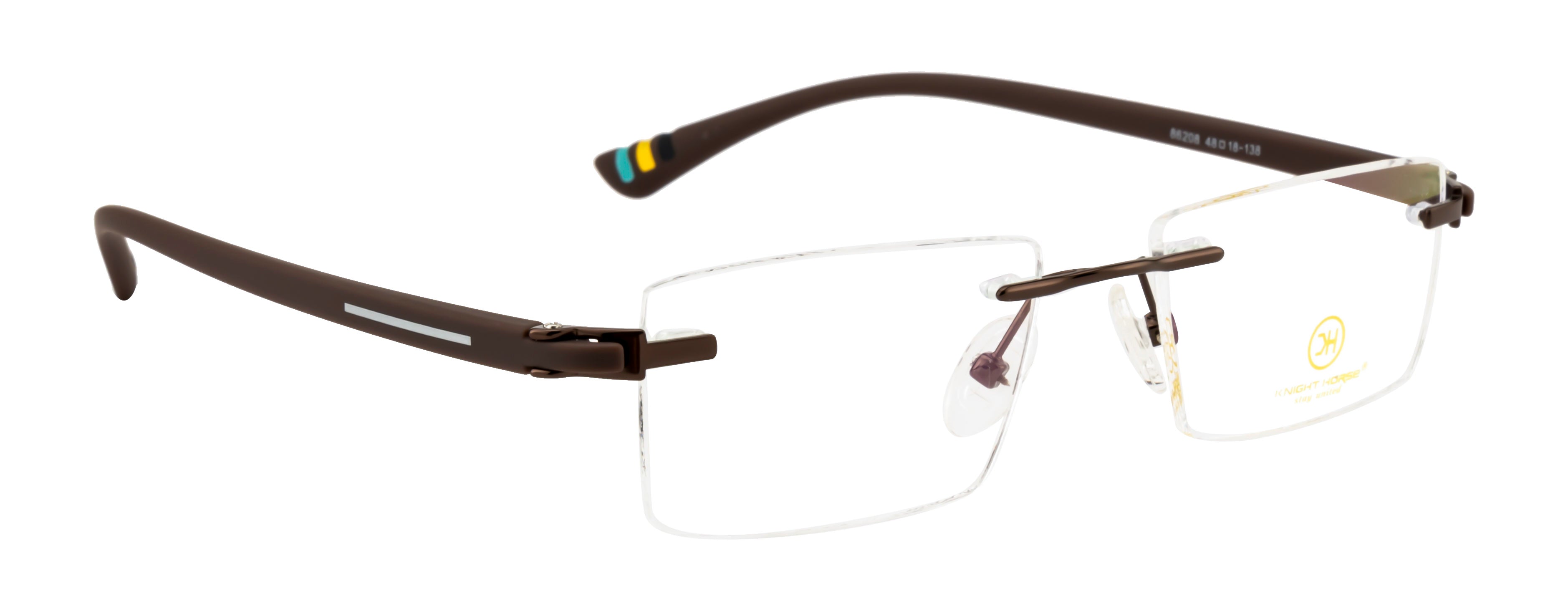 Knight Horse Clean-Edge Rimless Frame -Brown Side Finish